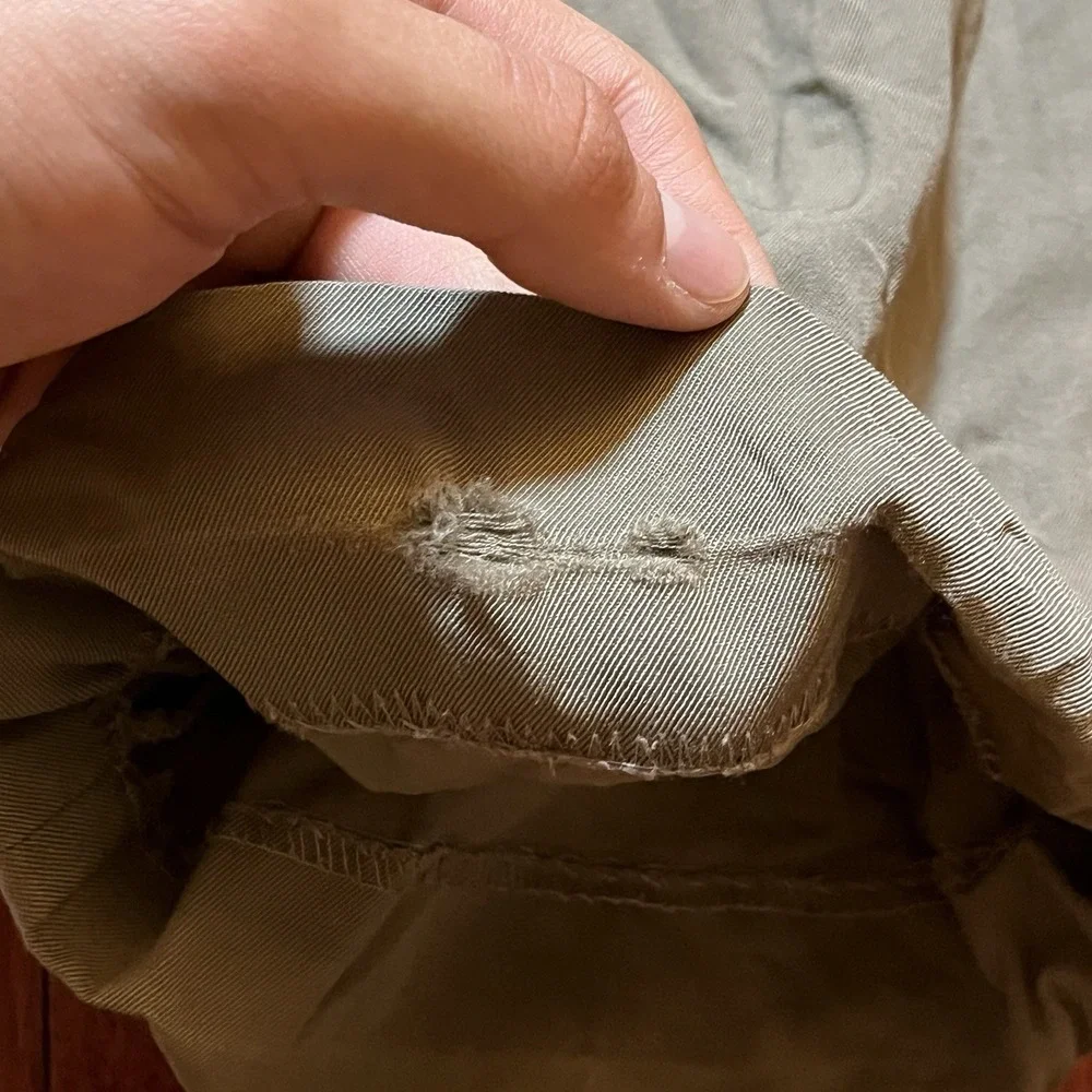 BROOKS BROTHERS Pants Men 33x30 Tan 100% Wool Wedding Formal Flaw Office Read*